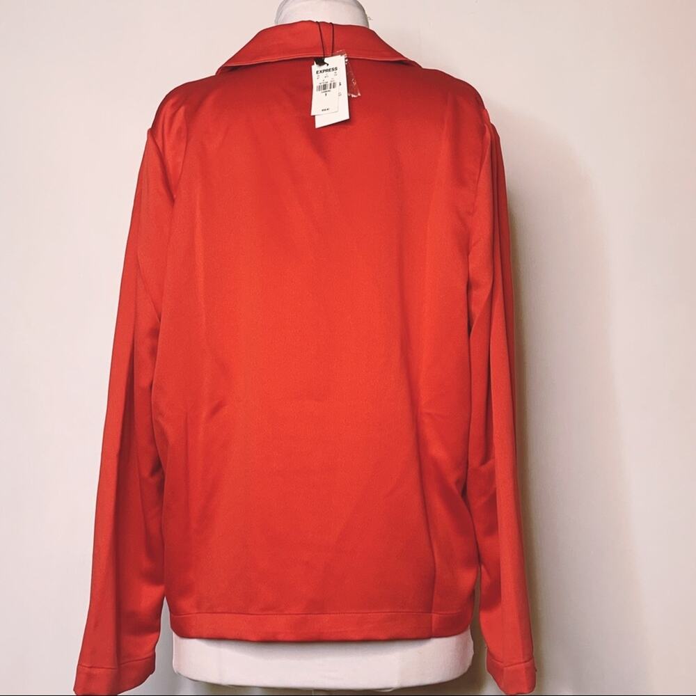 NWT Express x Ladygang pajama style silky red top sz S - Picture 9 of 9